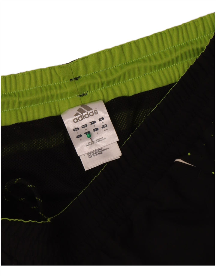 Adidas Bermudas gráficas para hombre, pantalones cortos deportivos, poliéster negro mediano