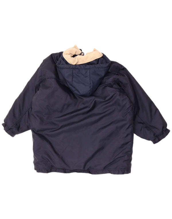 Abrigo acolchado vintage con capucha para niños de 11 a 12 años, poliamida azul marino