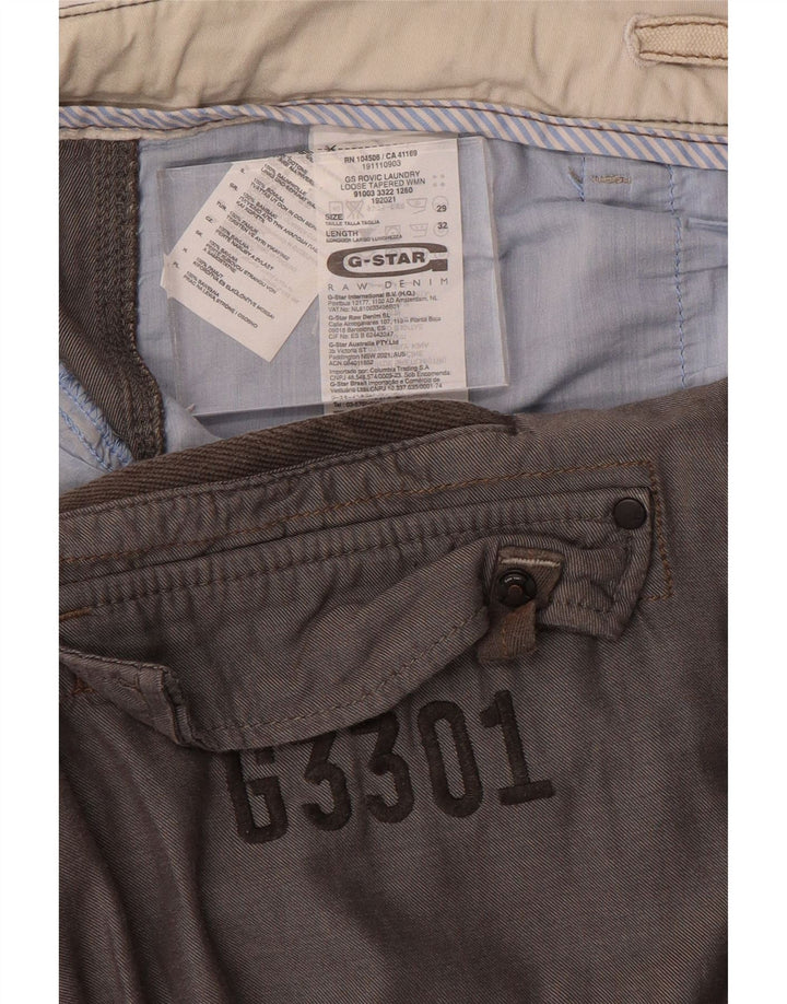 G-Star Hombre Pantalones Cargo Slim W29 L32 Algodón Gris