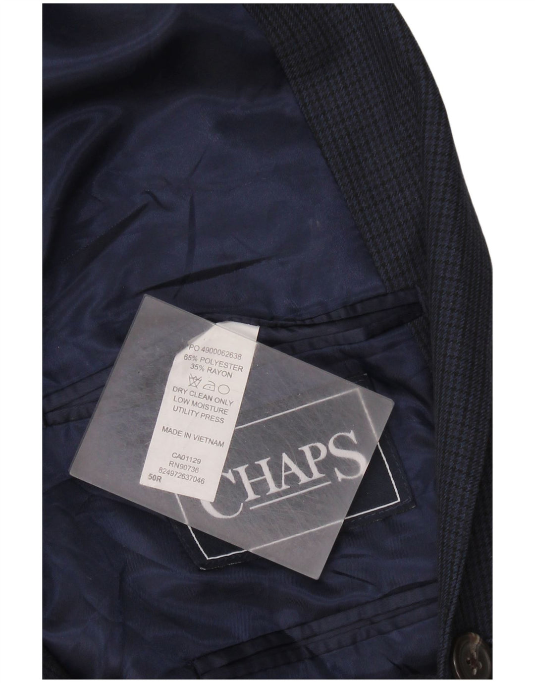 Chaps Chaqueta tipo blazer para hombre EU 50 Grande Poliéster de pata de gallo azul marino