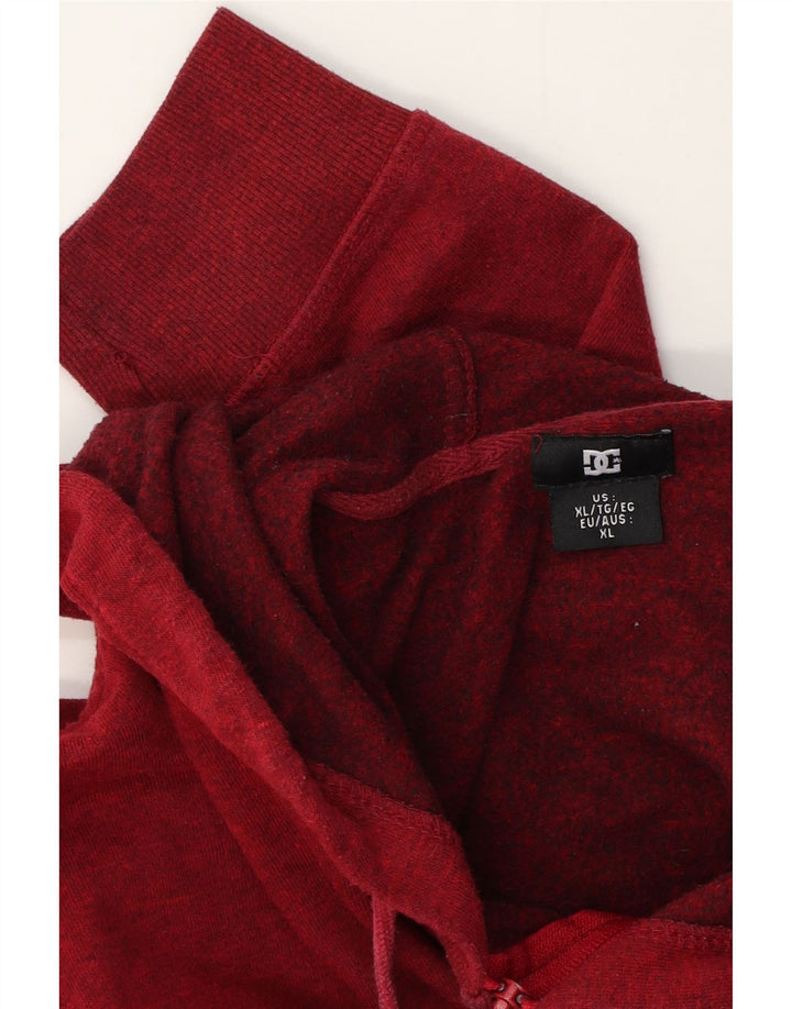 DC - Sudadera con capucha y cremallera para hombre, talla XL, color rojo moteado