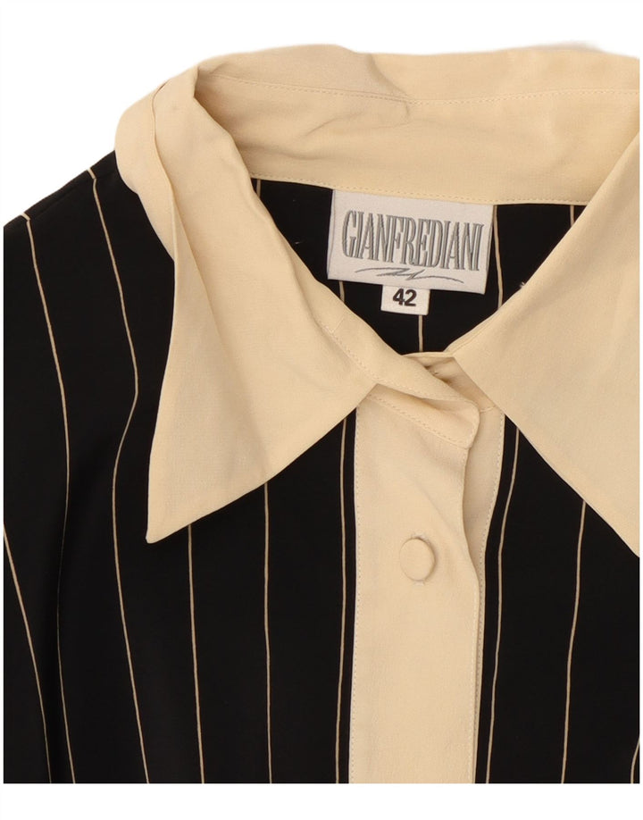 Blusa tipo jersey para mujer Gianfrediani IT 42 Seda mediana a rayas negras