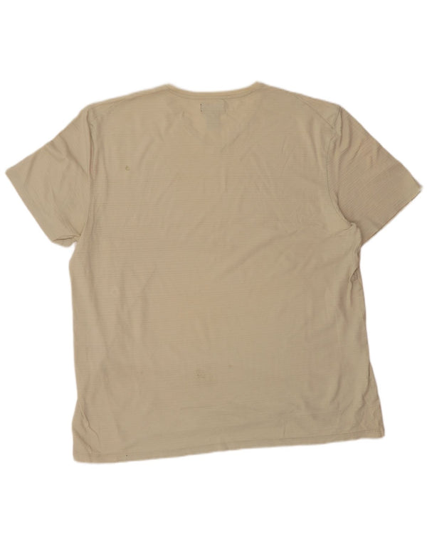 CALVIN KLEIN Camiseta Hombre Top XL Beige Rayas Algodón
