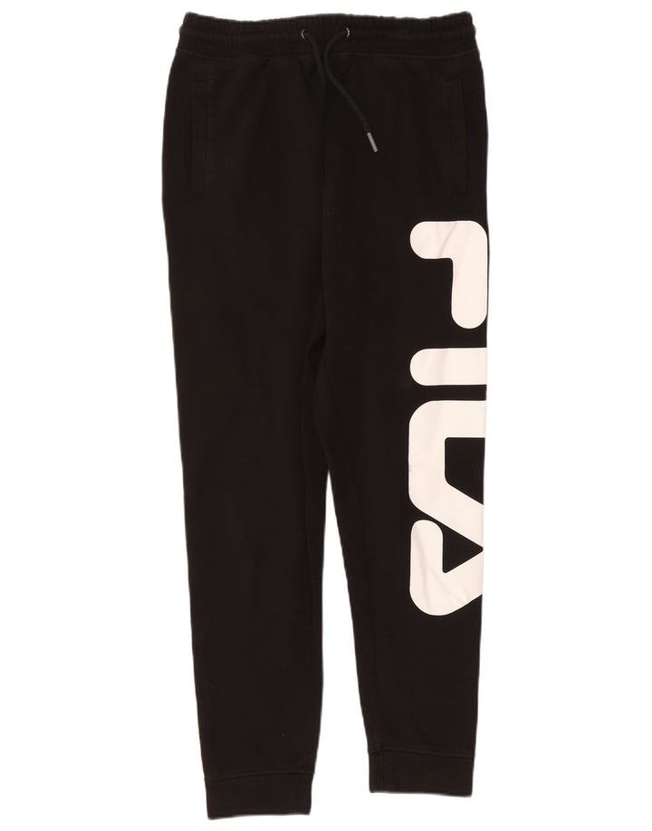 FILA Pantalones de chándal con estampado gráfico para hombre Joggers Medium Black Cotton