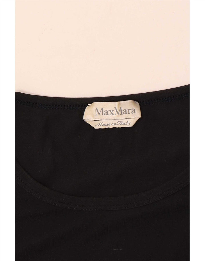 Max Mara Mujer Top Manga 3/4 UK 8 Small Negro