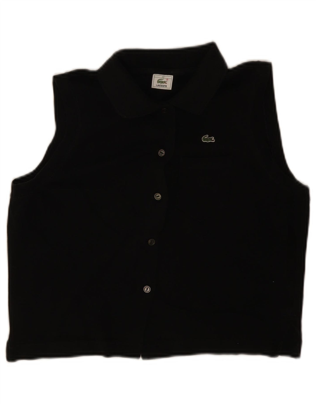 Lacoste Blusa sin mangas corta para mujer Talla 44 Grande Negro