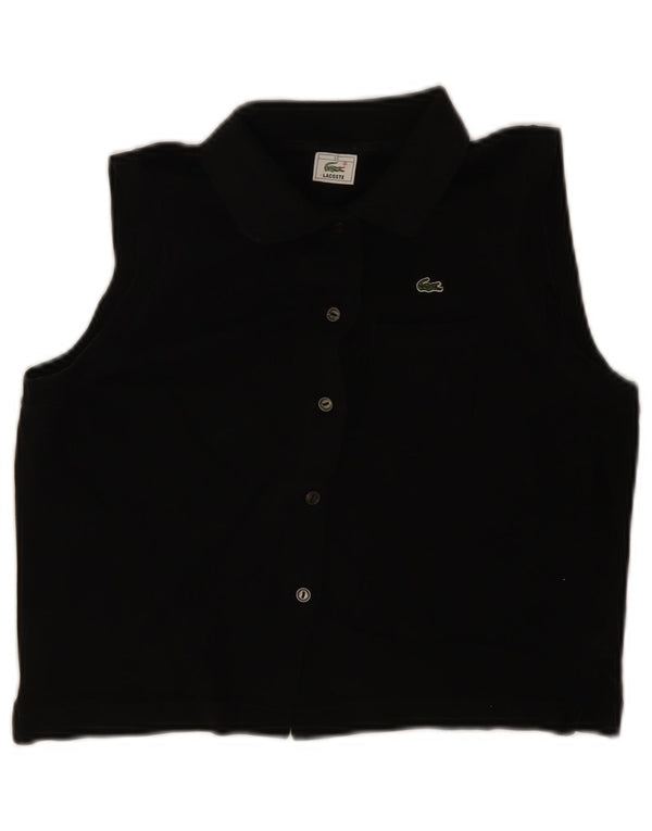 Lacoste Blusa sin mangas corta para mujer Talla 44 Grande Negro