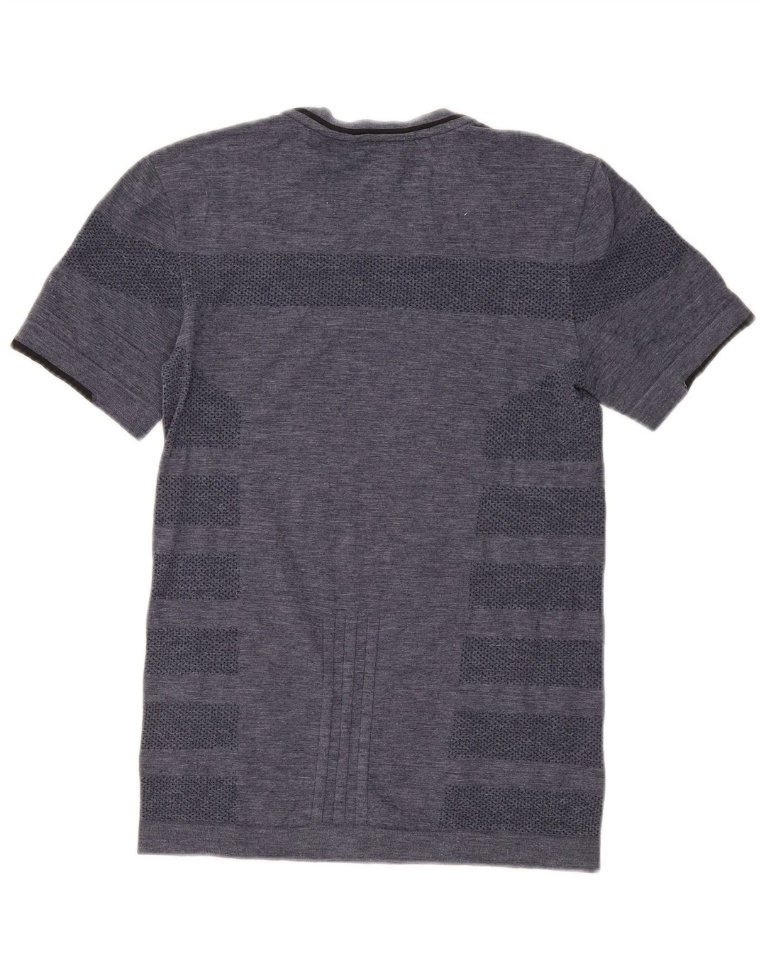 Adidas - Camiseta para correr para hombre, talla pequeña, color azul marino a rayas