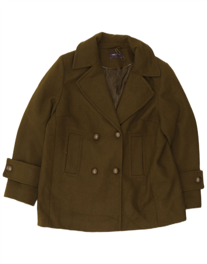 Marks & Spencer Chaquetón para Mujer UK 40 XL Poliéster Caqui
