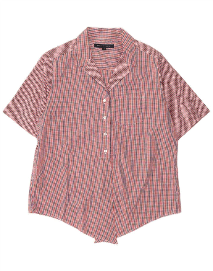 Camisa con lazo frontal para mujer de French Connection UK 44 Medium Red Check