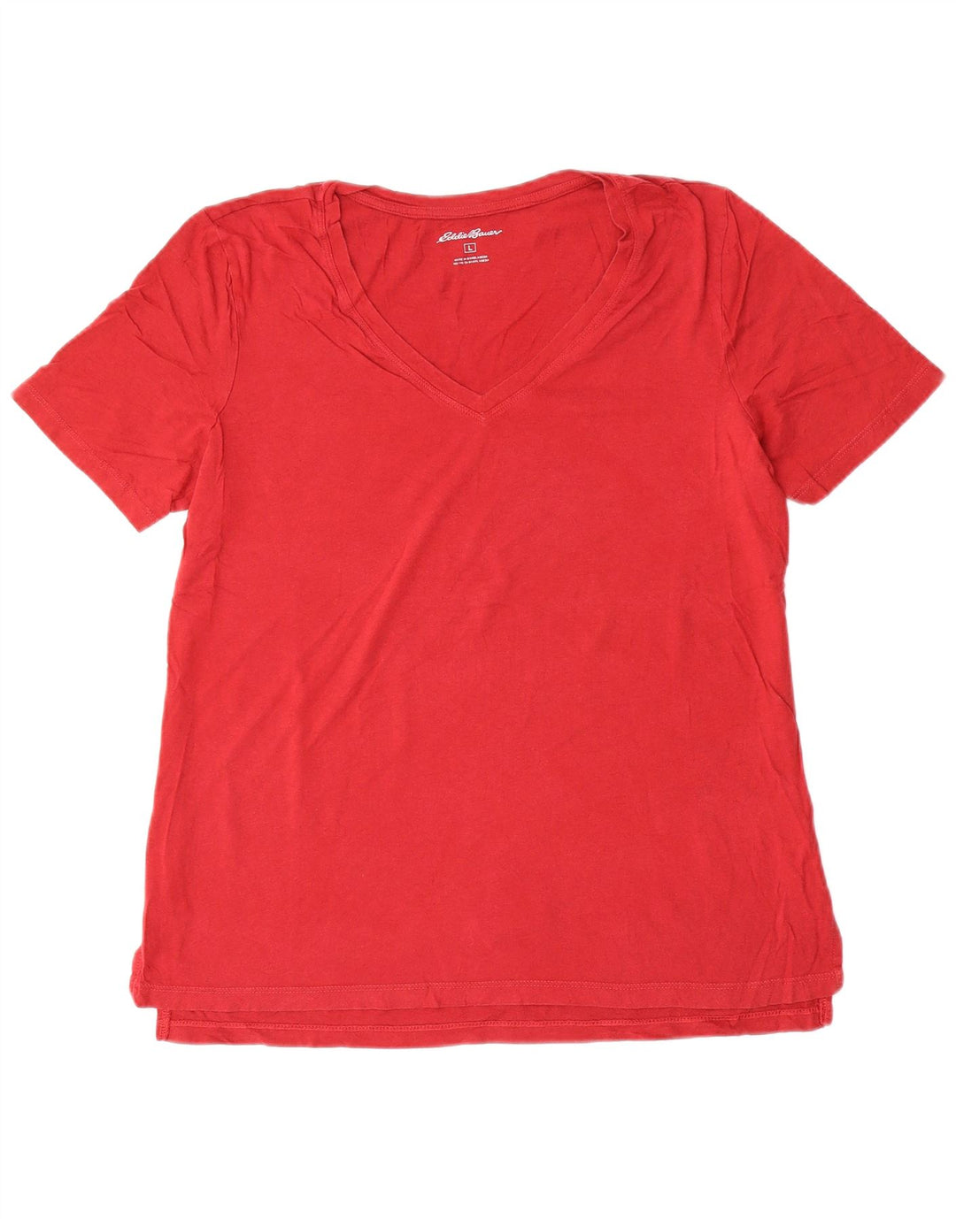 EDDIE BAUER Camiseta para mujer Top UK 16 Large Red Cotton