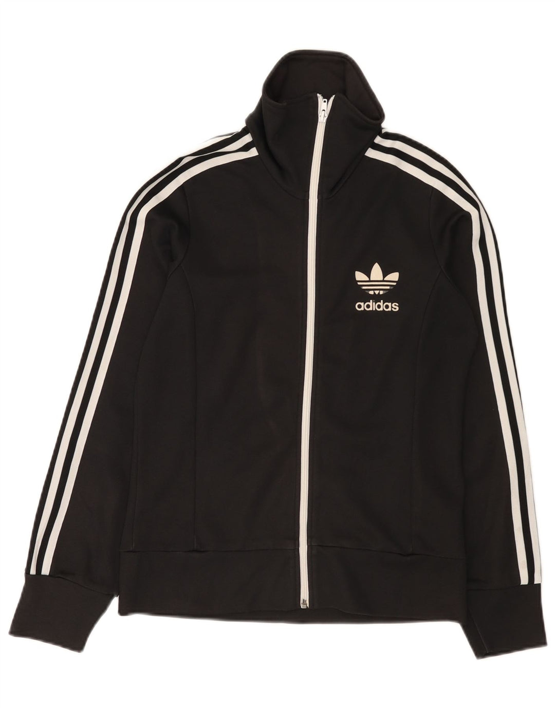 Adidas Mujer Chándal Top Chaqueta IT 42 Mediano Negro Algodón