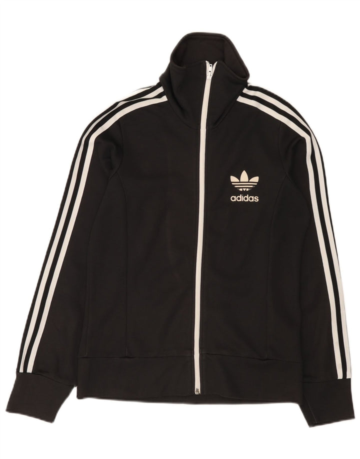 Adidas Mujer Chándal Top Chaqueta IT 42 Mediano Negro Algodón