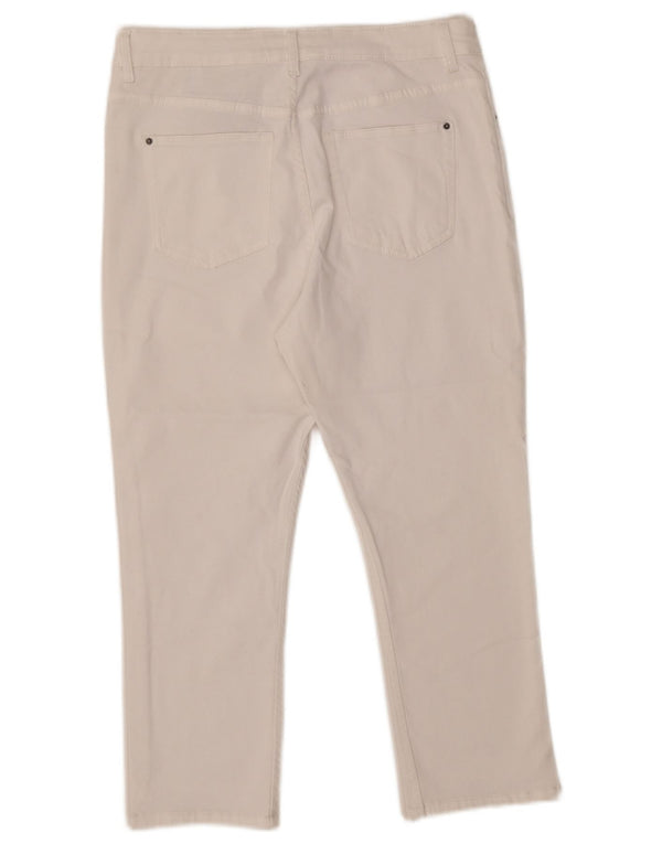 Marks & Spencer Vaqueros recortados de talle medio para mujer UK 12 Medium W30 L21 Blanco