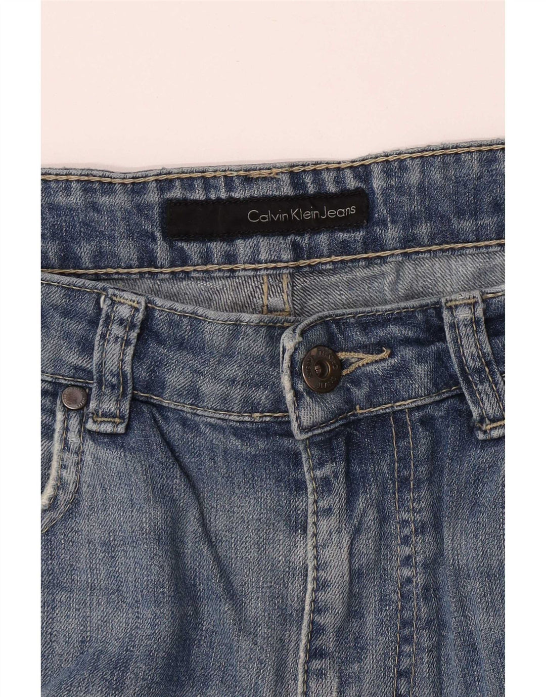 Calvin Klein Jeans Ajustados Desgastados para Mujer W32 L33 Azul