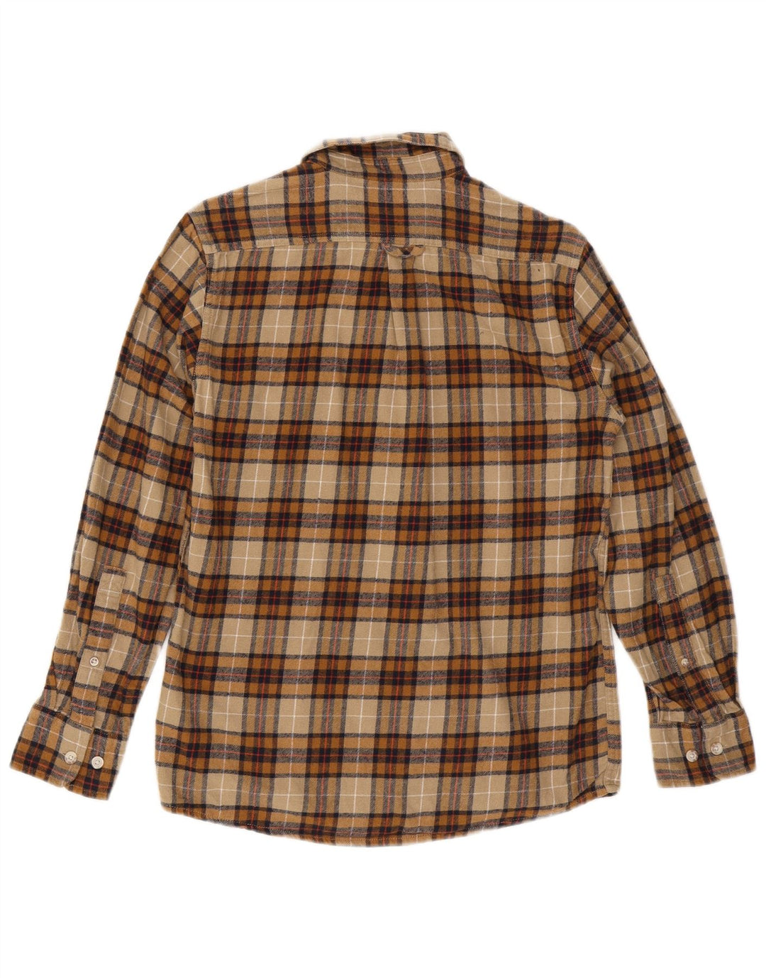 EDDIE BAUER Camisa de franela para hombre Algodón a cuadros beige pequeño