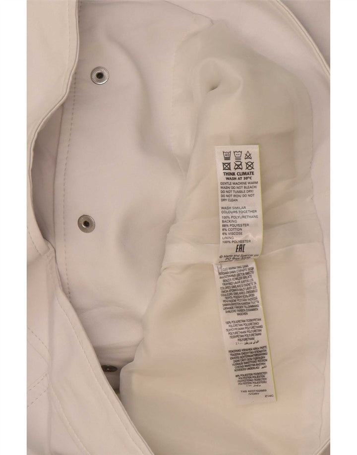 Marks & Spencer Chaqueta de piel sintética para mujer UK 8 Small Off White