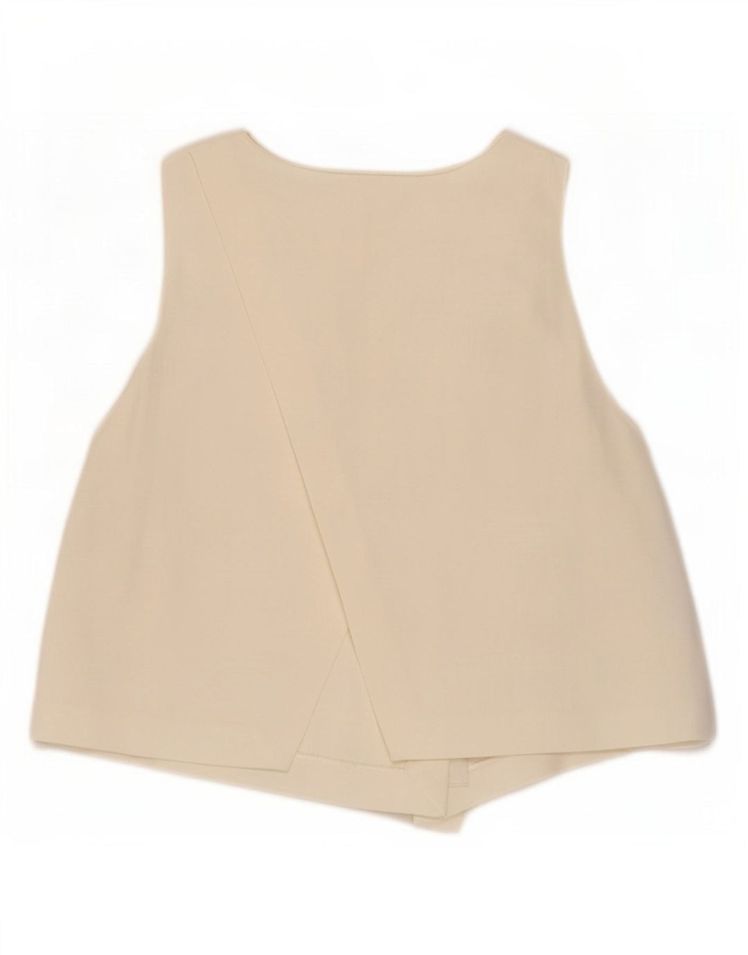Zara Blusa Corta Sin Mangas para Mujer UK 12 Medium Off White Viscosa