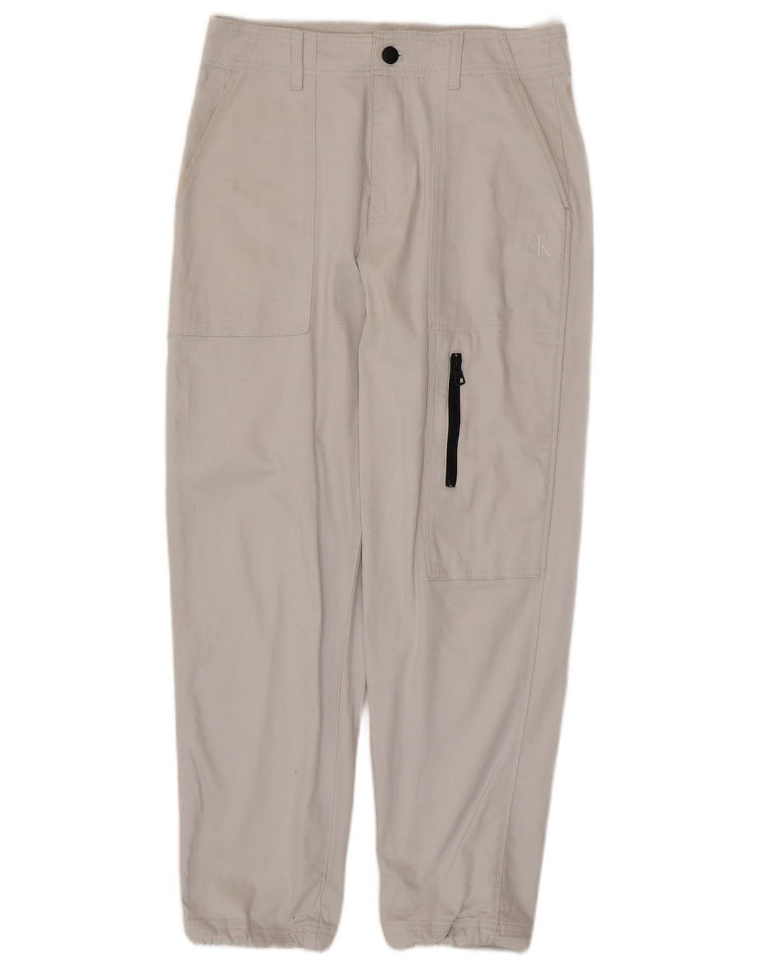 CALVIN KLEIN Pantalón cargo joggers para hombre W30 L28 Algodón blanco