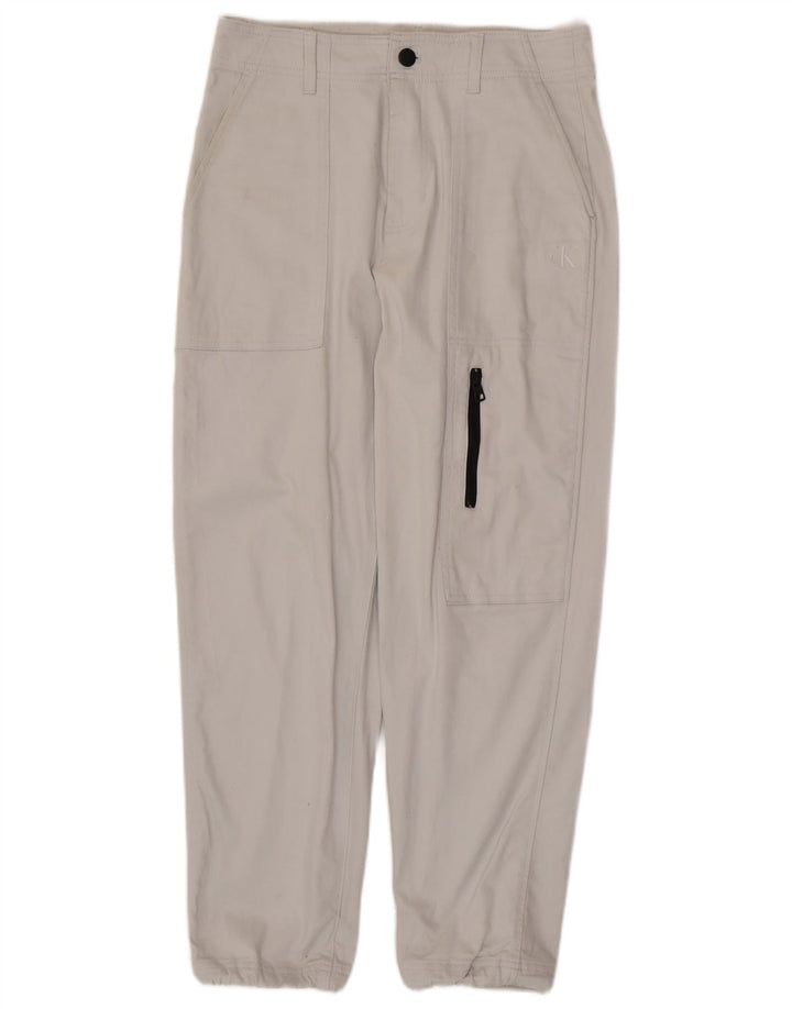 CALVIN KLEIN Pantalón cargo joggers para hombre W30 L28 Algodón blanco
