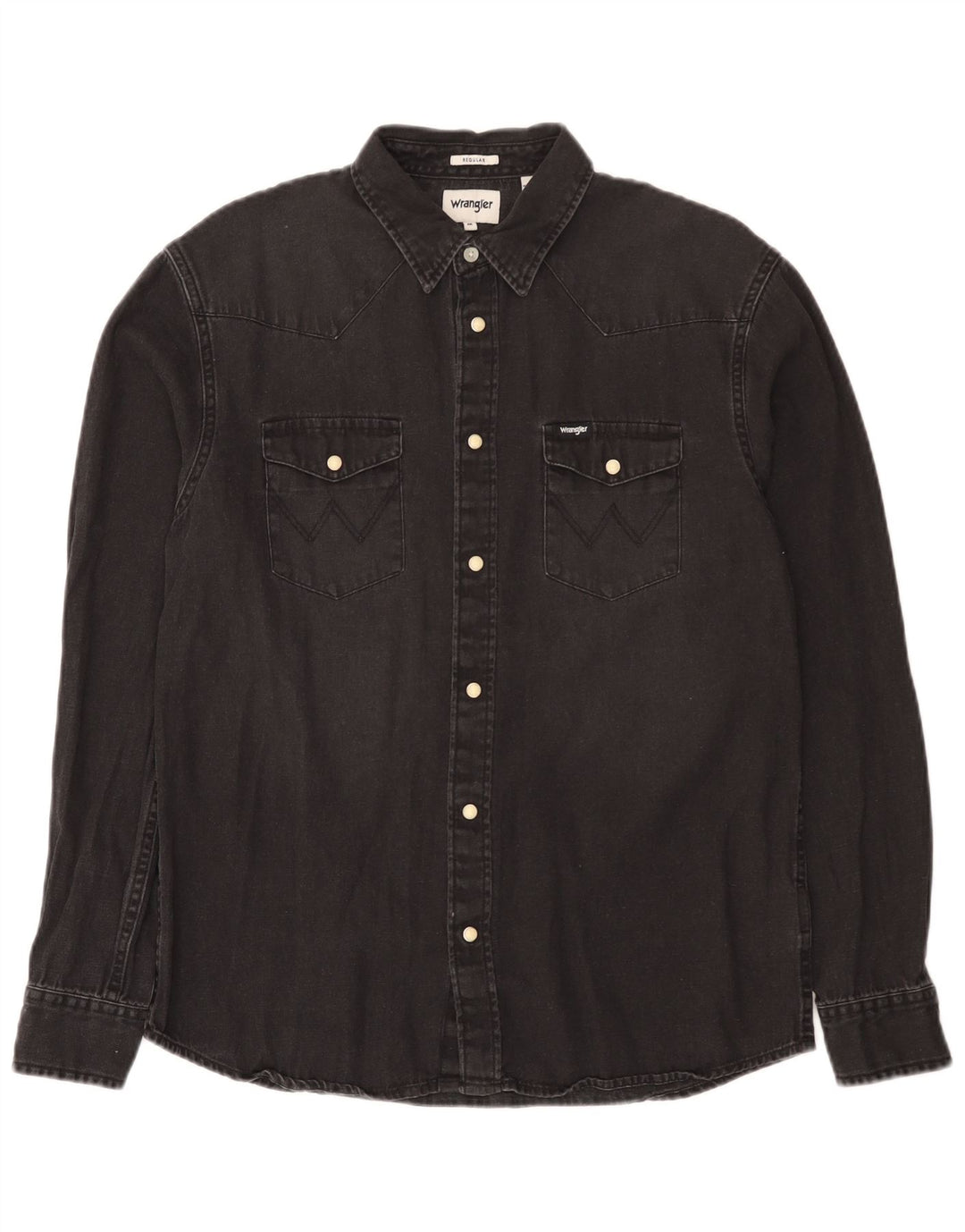 Wrangler Camisa Vaquera De Corte Regular Western Para Hombre Algodón Negro Mediano