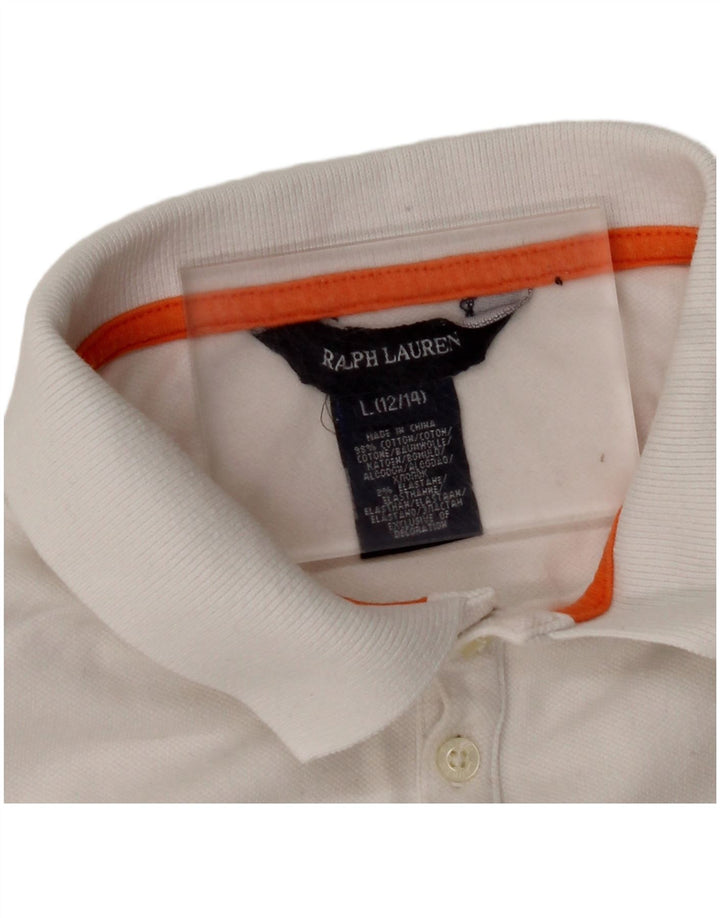 RALPH LAUREN Polo Niña 12-13 Años Grande Blanco Algodón