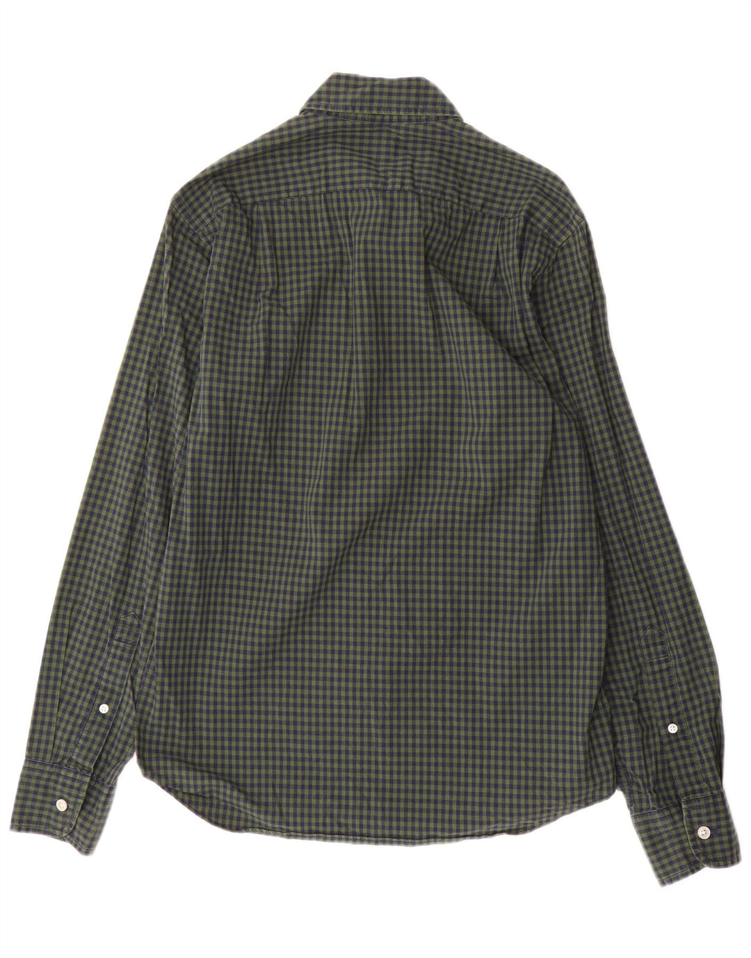 J. CREW Camisa ajustada para hombre de algodón a cuadros verdes pequeños