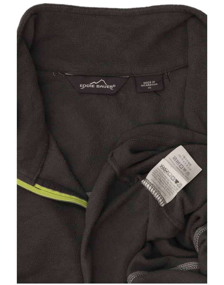 Eddie Bauer Jersey polar con cuello y cremallera para hombre XL Poliéster gris