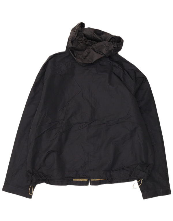 London Fog Chaqueta impermeable con capucha para hombre UK 44 2XL Poliéster negro