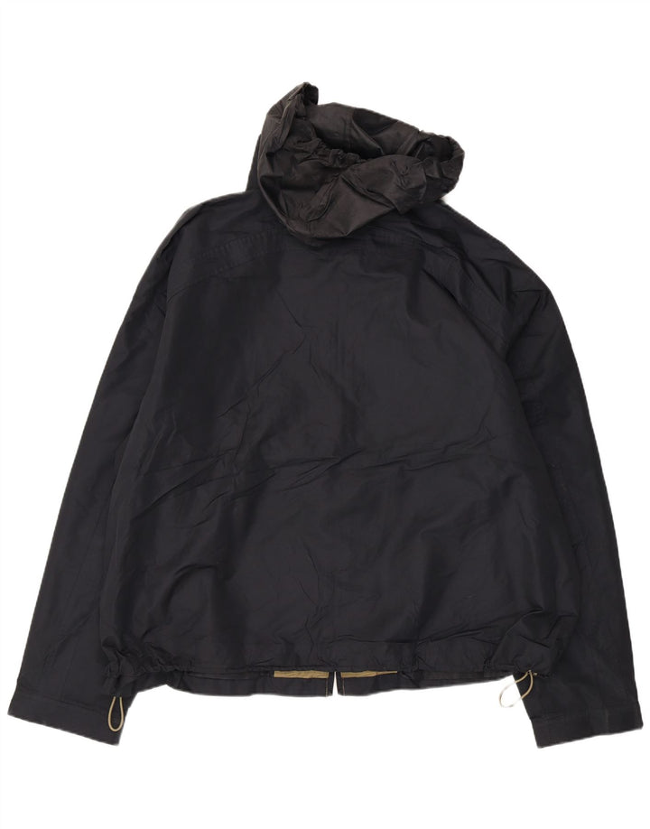 London Fog Chaqueta impermeable con capucha para hombre UK 44 2XL Poliéster negro