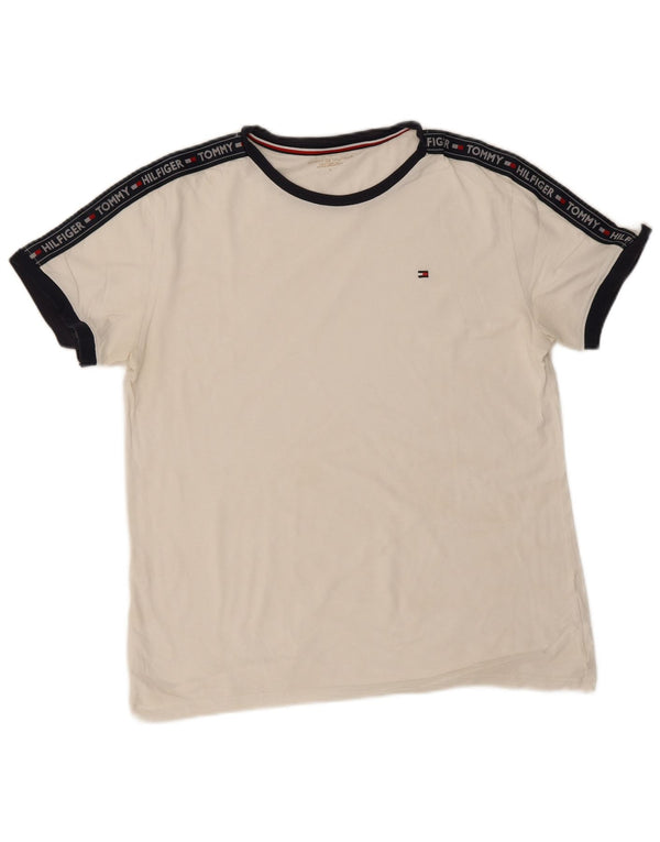 Tommy Hilfiger Camiseta gráfica para hombre Top grande blanco color block
