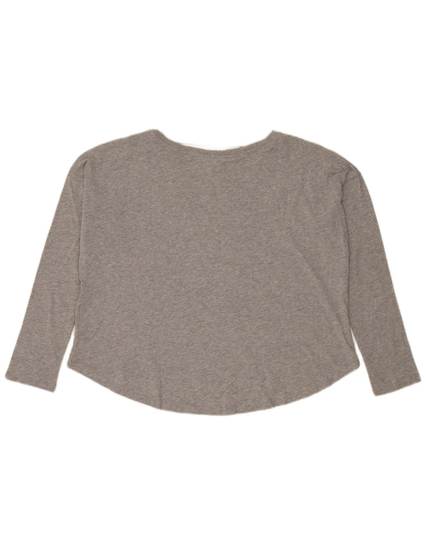 Nike Top corto extragrande con gráfico para mujer, manga larga, UK 40 XL, gris moteado
