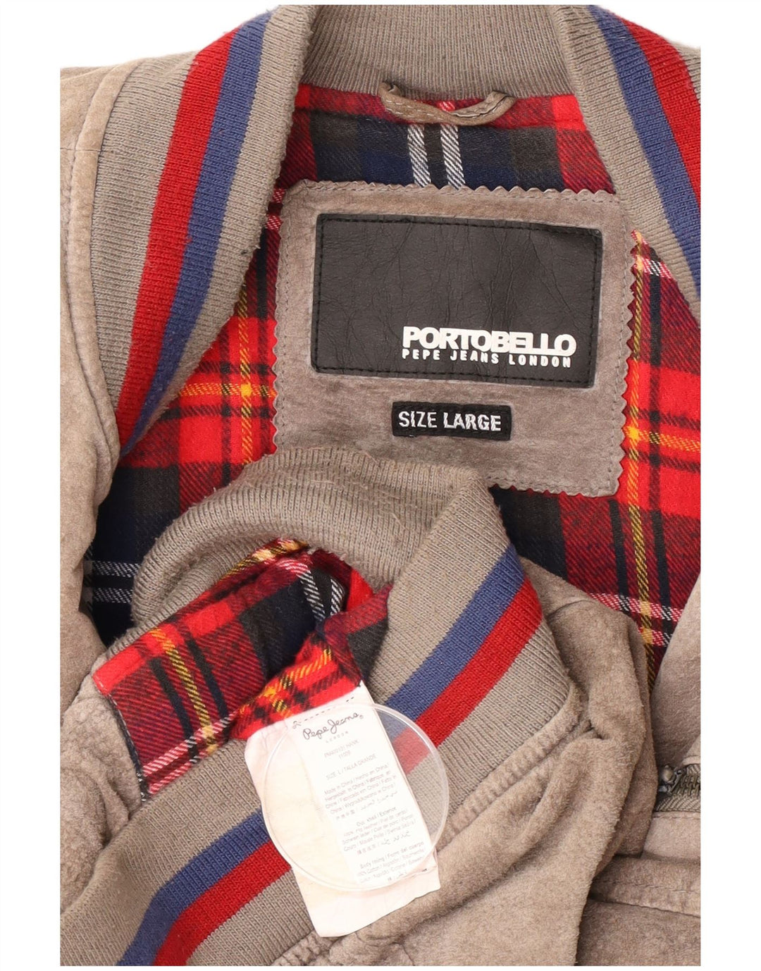 PEPE Jeans Chaqueta Bomber de Ante para Hombre UK 40 Large Cuero Beige