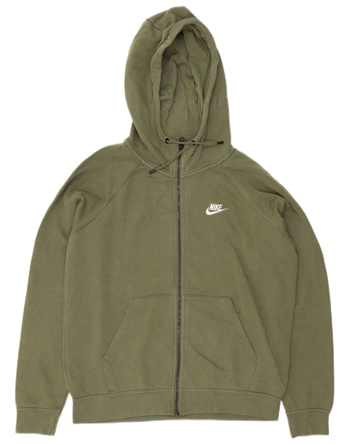 Nike - Sudadera con capucha y cremallera para hombre, color verde medio, algodón
