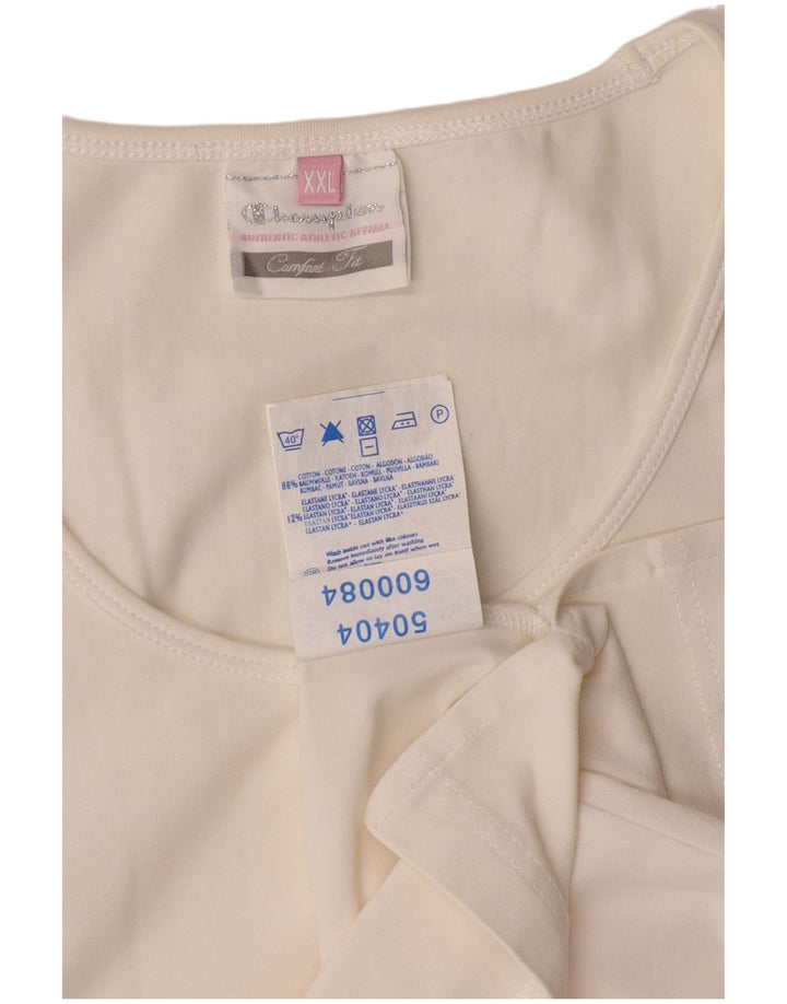 CHAMPION Camiseta de ajuste cómodo para mujer UK 20 2XL Algodón blanco