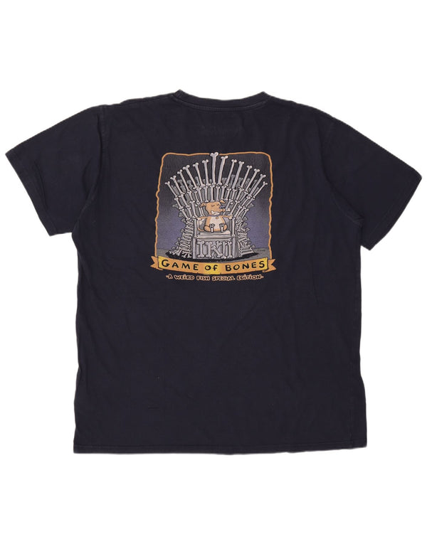 WEIRD FISH Camiseta gráfica para hombre Top 2XL Algodón azul marino