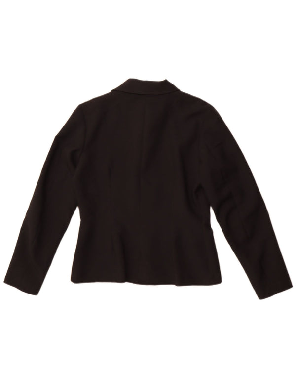 Vintage Mujer 4 Botones Blazer Chaqueta IT 44 Medio Negro Poliéster