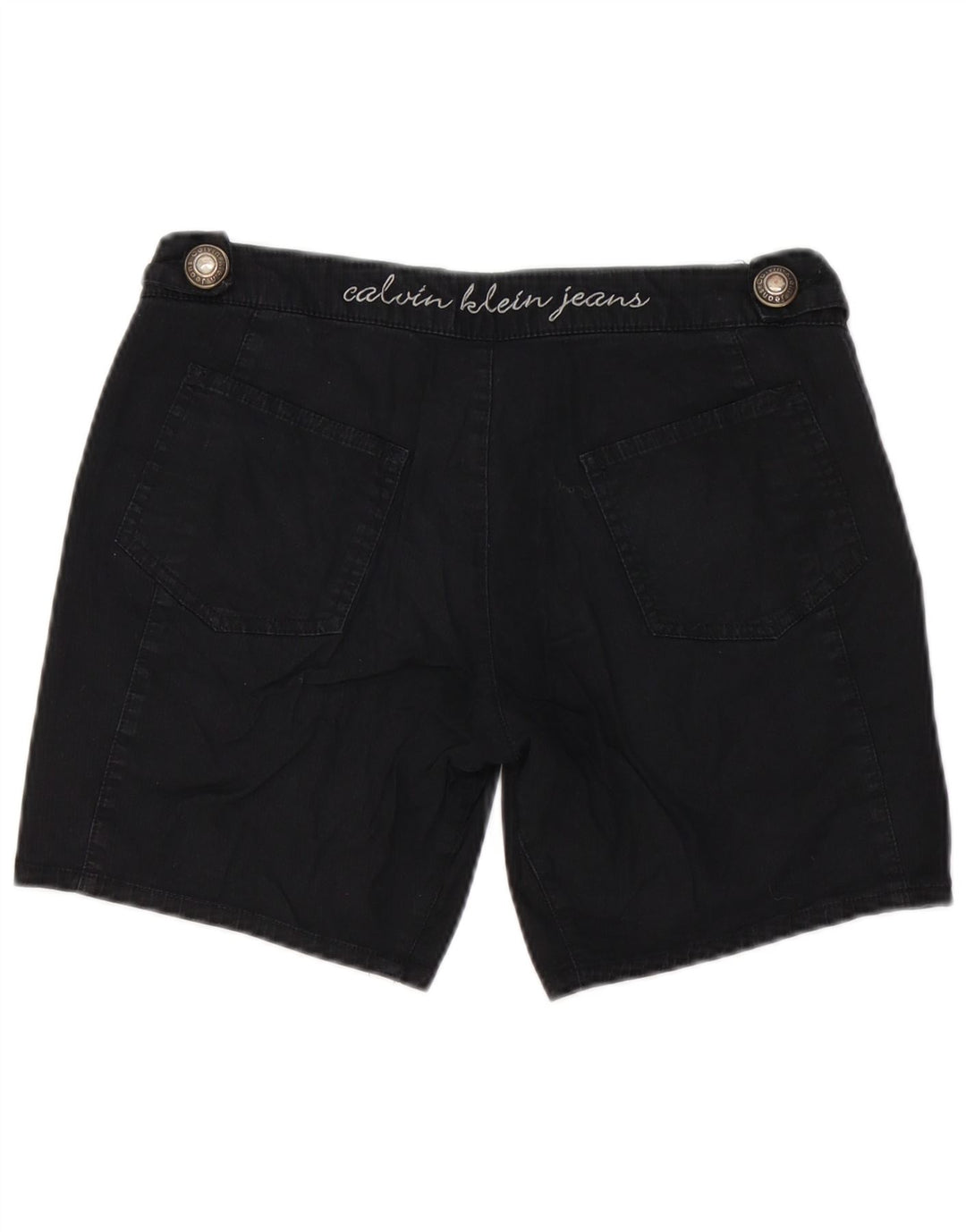 CALVIN KLEIN Shorts cargo gráficos para mujer W28 Algodón negro mediano