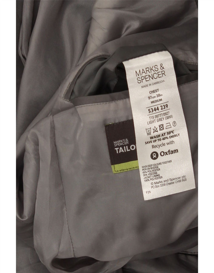Marks & Spencer Chaqueta tipo blazer a medida con 2 botones para hombre UK 38 Gris medio