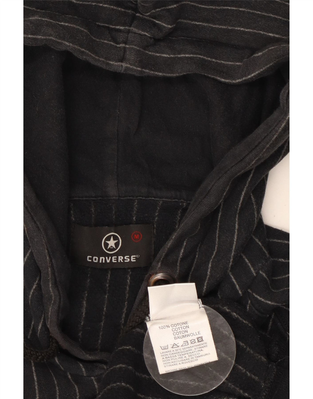 CONVERSE Hombre Chuck Taylor Graphic Sudadera con capucha Jumper Medium Black Rayas