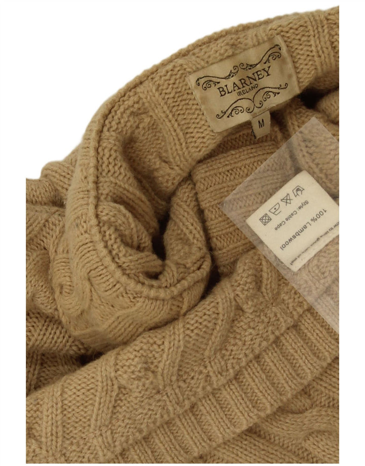 Blarney Poncho Jumper para Mujer UK 40 Lana de Cordero Beige Medio