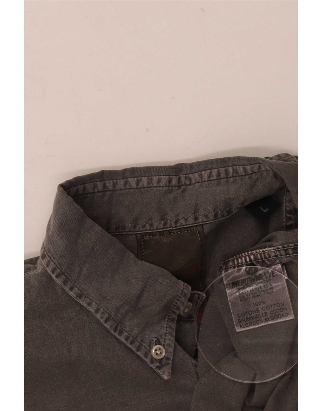 Murphy & Nye Camisa vaquera para hombre grande de algodón gris
