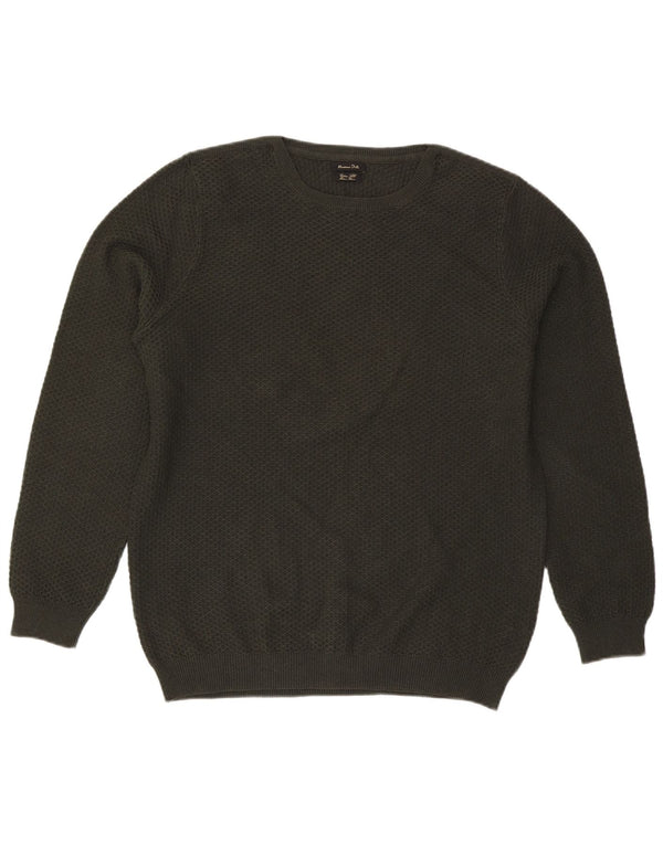 Massimo Dutti Jersey Cuello Redondo Hombre XL Verde Algodón