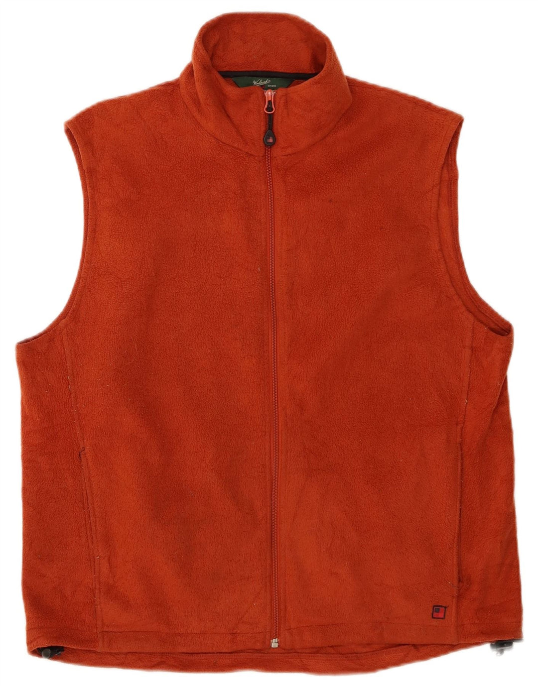 WOOLRICH Mens Fleece Gilet UK 40 Large Orange Polyester