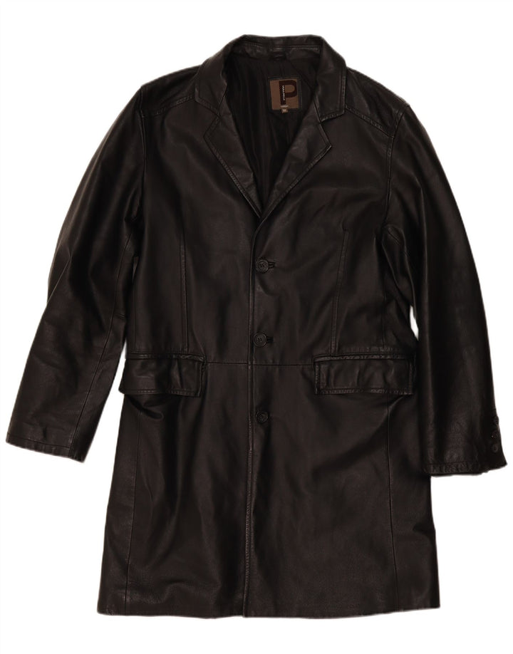 Conbipel Abrigo De Cuero Para Hombre IT 50 Grande Cuero Negro