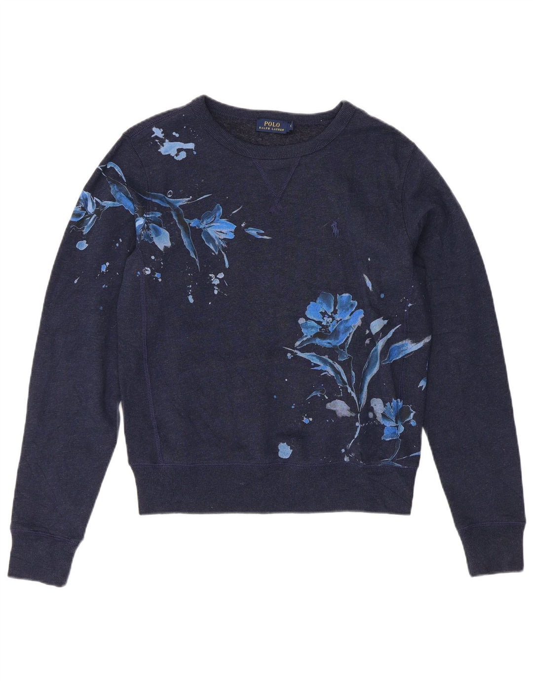 POLO RALPH LAUREN Sudadera para mujer Jumper UK 10 Small Azul marino Floral