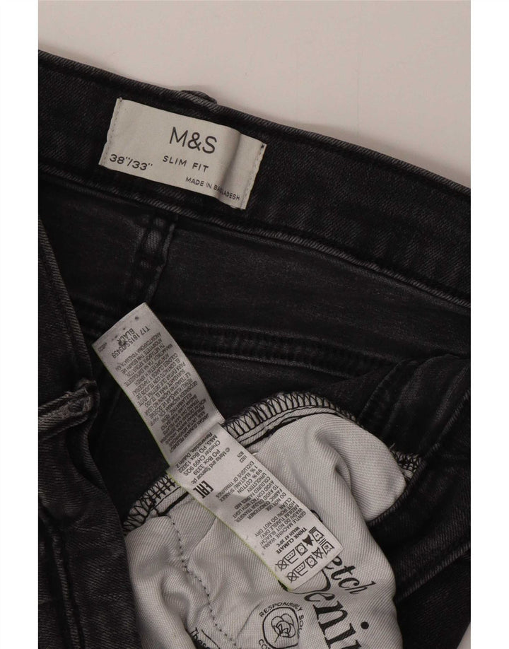 Marks & Spencer Vaqueros ajustados para hombre W38 L33 Algodón gris