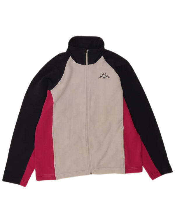 Kappa Chaqueta de chándal para mujer UK 40 Mediana Blanco Colorblock Poliéster