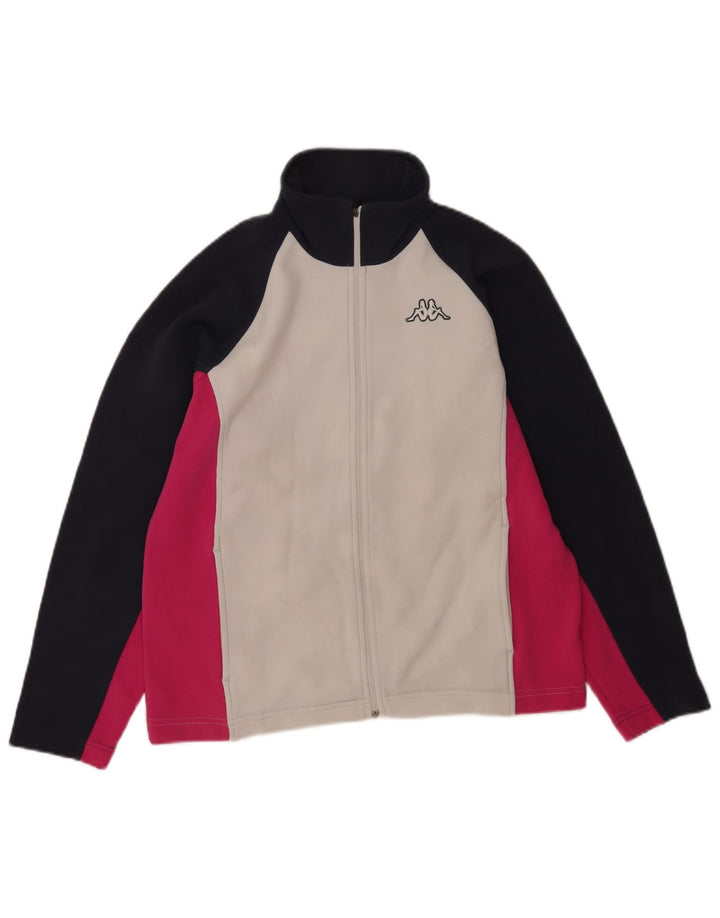 Kappa Chaqueta de chándal para mujer UK 40 Mediana Blanco Colorblock Poliéster