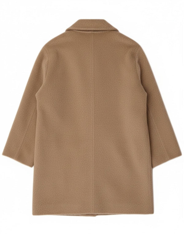 Vintage mujer abrigo de gran tamaño Reino Unido 12 lana beige media